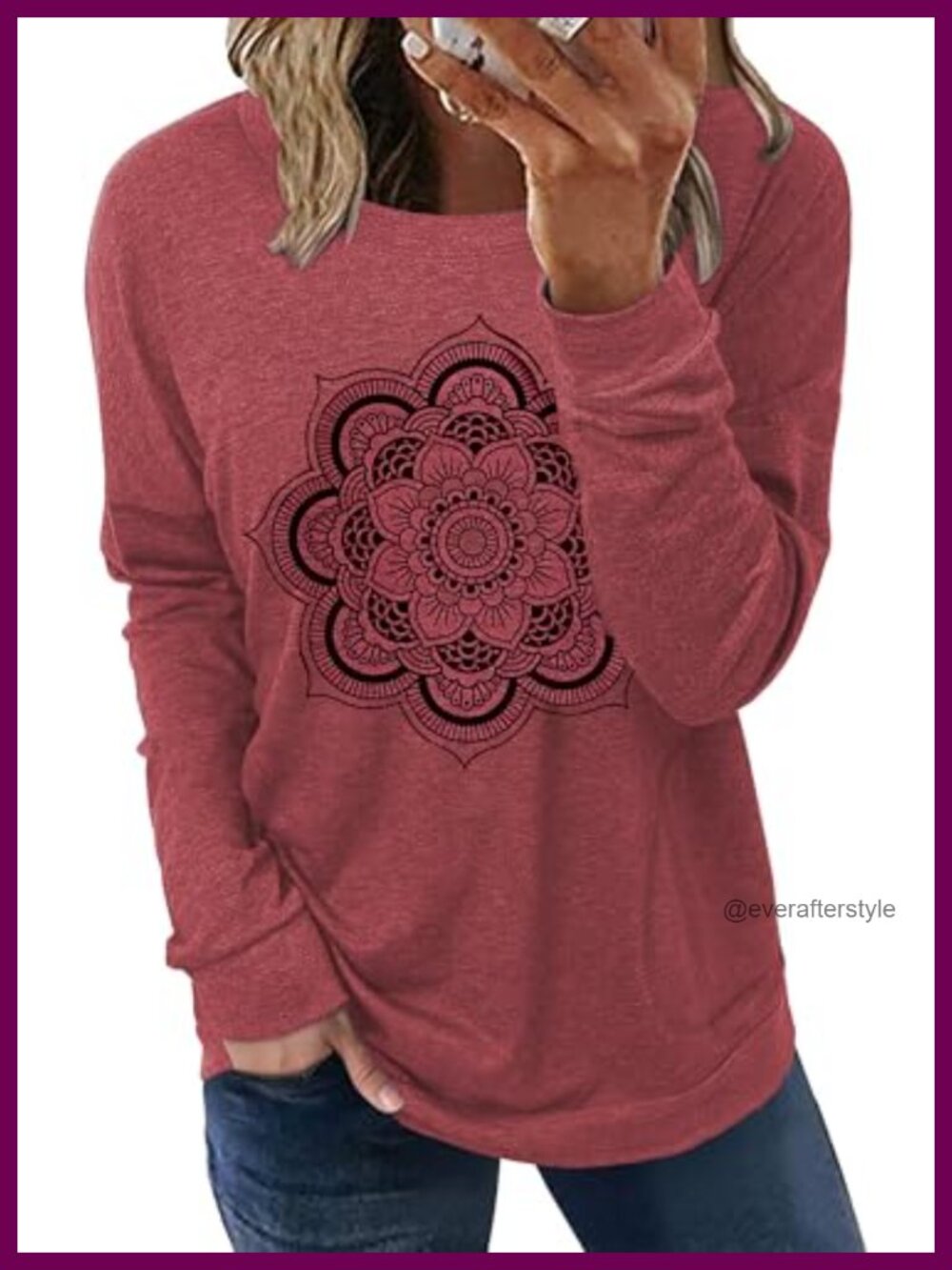 Womens Casual Loose Fit Long Sleeve Tunic T-Shirt with Pockets Rayon Spandex